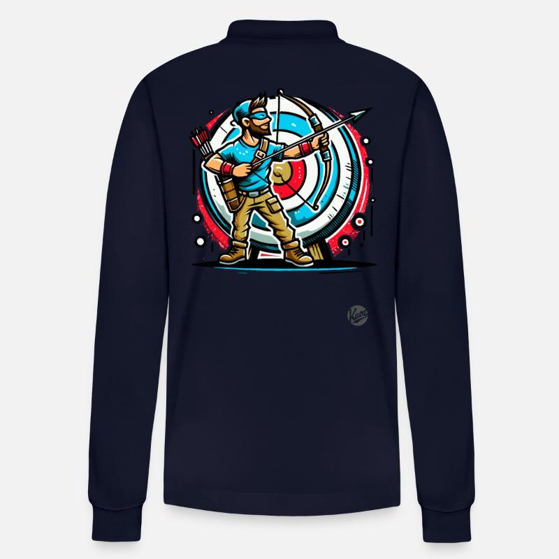 Super Archer – Arc et flèches - Polo à manches longues bio PREPSTER Stanley/Stella Unisexe - bleu marine