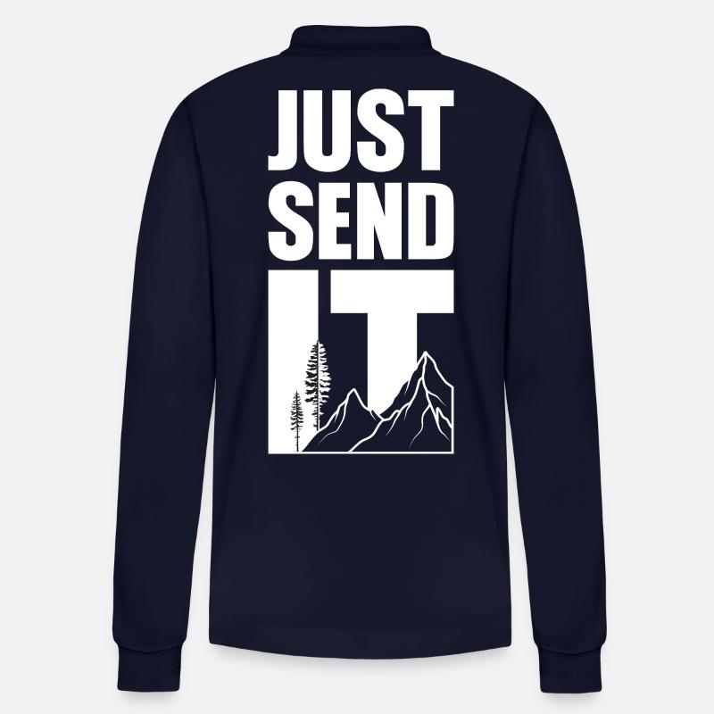 Just Send It - White - Stanley/Stella Unisex Bio-Langarm-Poloshirt Prepster - Navy
