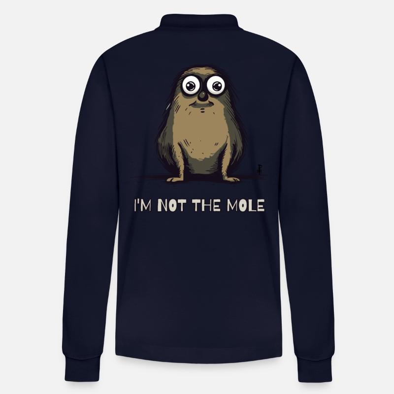Ich bin nicht der Maulwurf - Stanley/Stella Unisex Bio-Langarm-Poloshirt Prepster - Navy