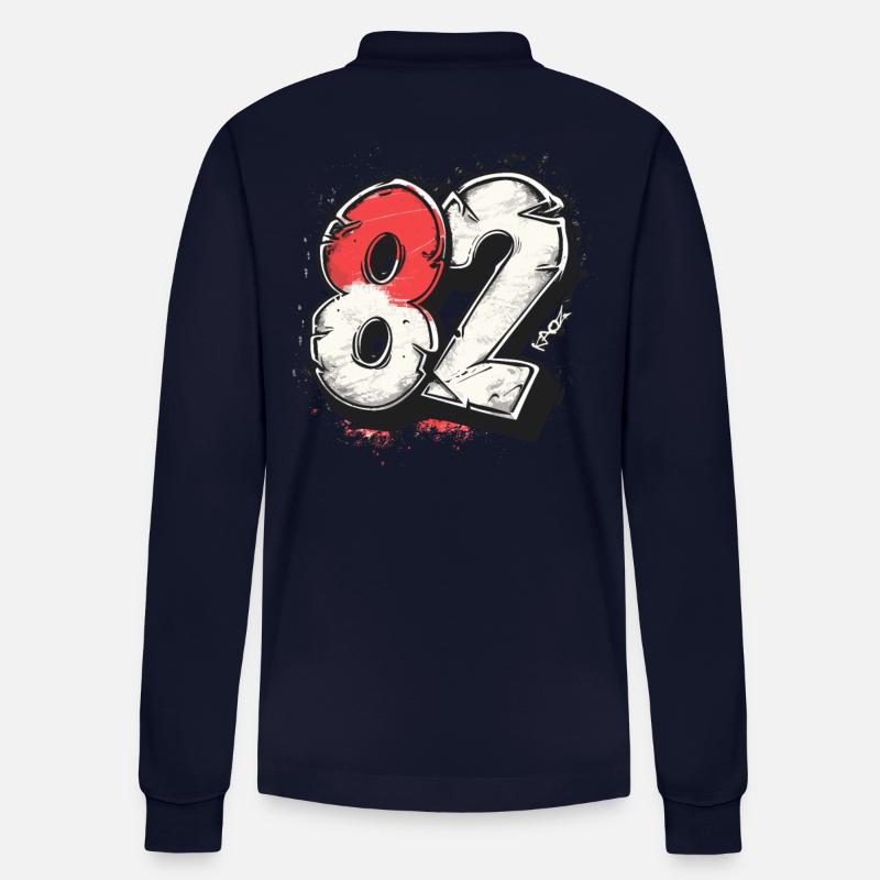 Nummer 82 oder 1982 - Stanley/Stella Unisex Bio-Langarm-Poloshirt Prepster - Navy