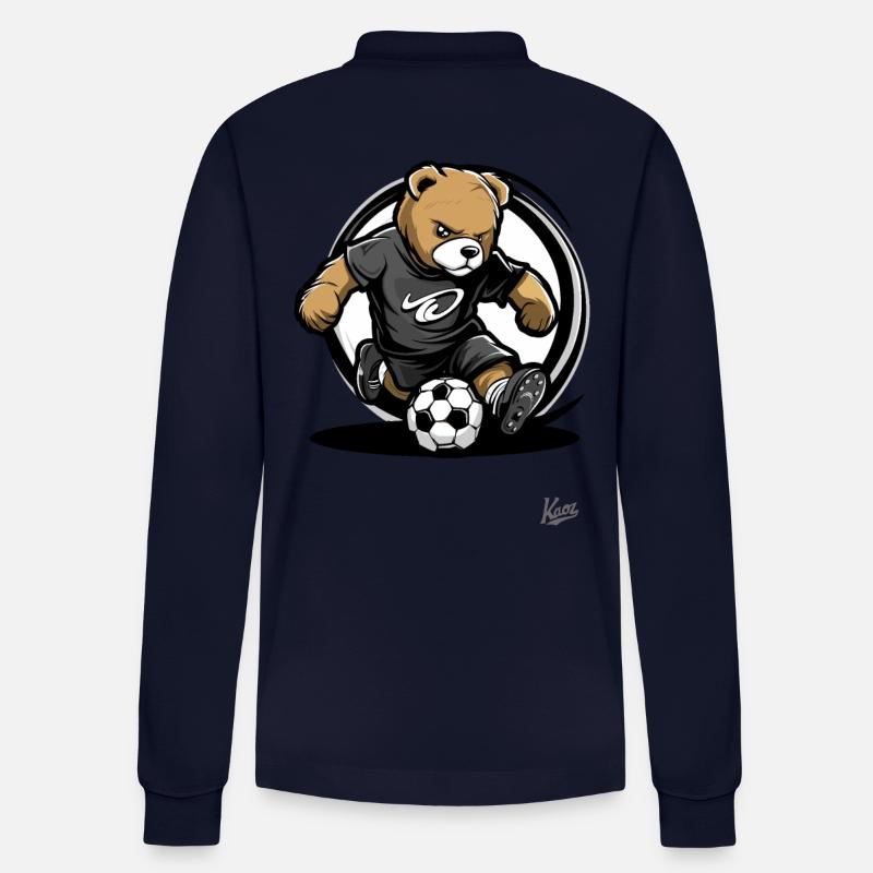 Fußball Bär - Stanley/Stella Unisex Bio-Langarm-Poloshirt Prepster - Navy