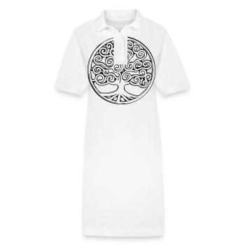Lebensbaum Mandala Spirit - Stanley/Stella Frauen Bio-Polokleid PAIGER - Weiß - Vorne