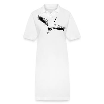 Reiher Vogel im Flug - Stanley/Stella Frauen Bio-Polokleid PAIGER - Weiß - Vorne