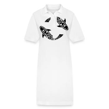 Deux poissons de carpe Koi Vector - Robe polo bio PAIGER Stanley/Stella Femme - blanc - Devant