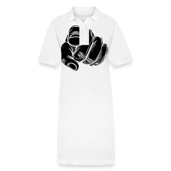 Zeigefinger mit Vector Hand - Stanley/Stella Frauen Bio-Polokleid PAIGER - Weiß - Vorne