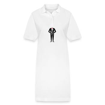Enterrement de vie de garçon Marié Enterrement de vie de garçon - Robe polo bio PAIGER Stanley/Stella Femme - blanc - Devant
