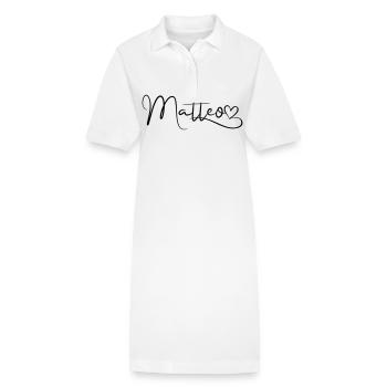 Matteo Name Vorname Herzdekor - Stanley/Stella Frauen Bio-Polokleid PAIGER - Weiß - Vorne