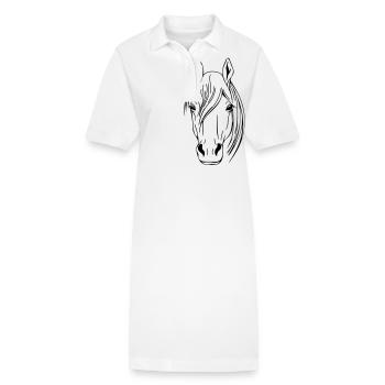 Vecteur tête de cheval - Robe polo bio PAIGER Stanley/Stella Femme - blanc - Devant