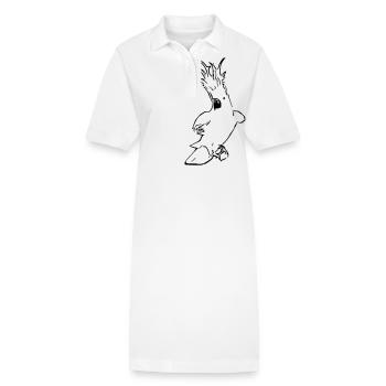 Niedlicher Kakadu - Stanley/Stella Frauen Bio-Polokleid PAIGER - Weiß - Vorne