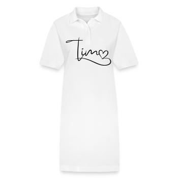 Tim Nom Prénom Décor de coeur - Robe polo bio PAIGER Stanley/Stella Femme - blanc - Devant
