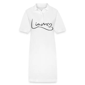 Liam Nom Prénom Coeur Décor - Robe polo bio PAIGER Stanley/Stella Femme - blanc - Devant