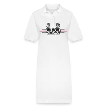 L’équipe de l’enterrement de vie de garçon et de garçon - Robe polo bio PAIGER Stanley/Stella Femme - blanc - Devant