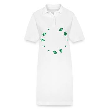 Blätter Rahmen - Stanley/Stella Frauen Bio-Polokleid PAIGER - Weiß - Vorne
