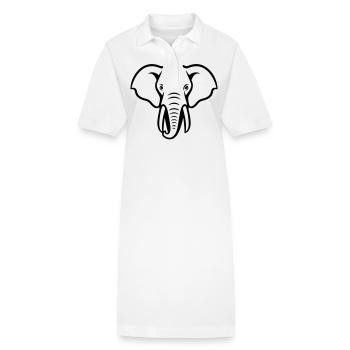 Icône du bien-être animal éléphant - Robe polo bio PAIGER Stanley/Stella Femme - blanc - Devant