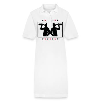 Buveur Bière Silhouette - Robe polo bio PAIGER Stanley/Stella Femme - blanc - Devant
