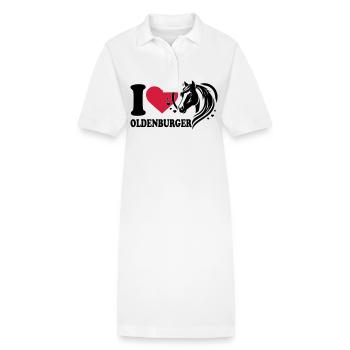 J’adore le cheval Oldenburger - Robe polo bio PAIGER Stanley/Stella Femme - blanc - Devant