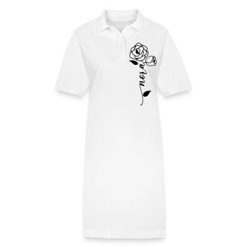 Nora Name Vorname Namensblume - Stanley/Stella Frauen Bio-Polokleid PAIGER - Weiß - Vorne