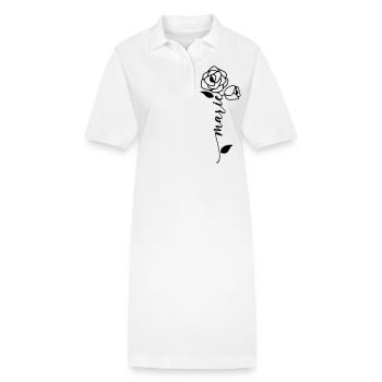 Marie Name Vorname Namensblume - Stanley/Stella Frauen Bio-Polokleid PAIGER - Weiß - Vorne