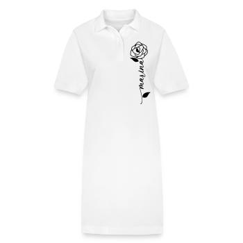 Marina Nom Prénom Nom Fleur - Robe polo bio PAIGER Stanley/Stella Femme - blanc - Devant