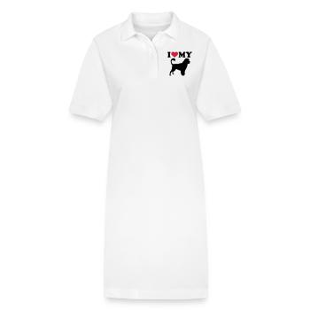 Portugiesischer Wasserhund - Stanley/Stella Frauen Bio-Polokleid PAIGER - Weiß - Vorne