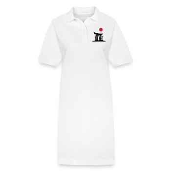 Japan Gate Silhouette 01 - Stanley/Stella PAIGER Organic Women’s Polo Dress - white - Front