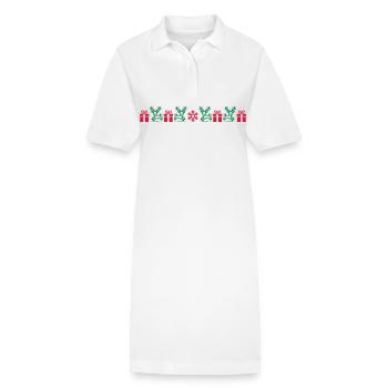 Norwegian Pattern Series - Stanley/Stella PAIGER Organic Women’s Polo Dress - white - Front