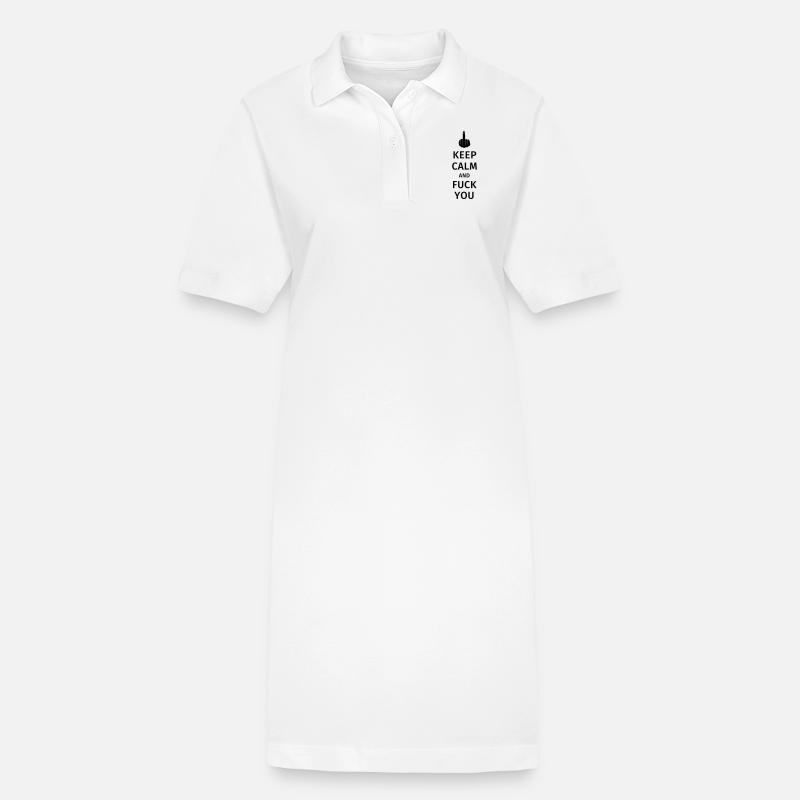 keep calm and fuck you - Robe polo bio PAIGER Stanley/Stella Femme - blanc