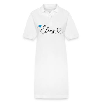 Elias Name Vorname Kalligrafieherz - Stanley/Stella Frauen Bio-Polokleid PAIGER - Weiß - Vorne