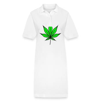 Feuille de chanvre Weed chanvre symbole - Robe polo bio PAIGER Stanley/Stella Femme - blanc - Devant