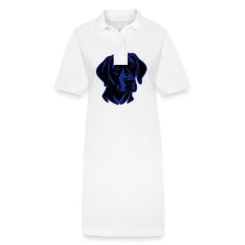 Tête de chien Labrador - Robe polo bio PAIGER Stanley/Stella Femme - blanc - Devant