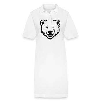 Eisbär Kopf Polar bär - Stanley/Stella Frauen Bio-Polokleid PAIGER - Weiß - Vorne