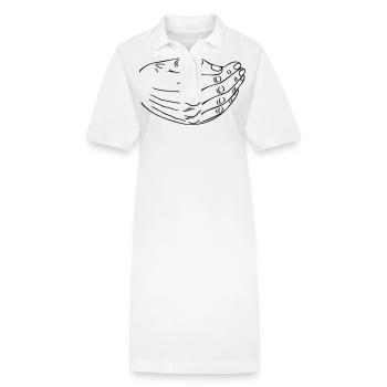 Hand vor dem Mund - Stanley/Stella Frauen Bio-Polokleid PAIGER - Weiß - Vorne