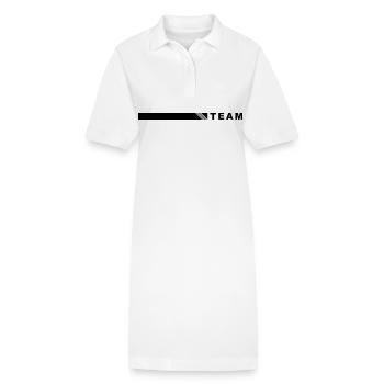 Team on the right with - Stanley/Stella PAIGER Organic Women’s Polo Dress - white - Front