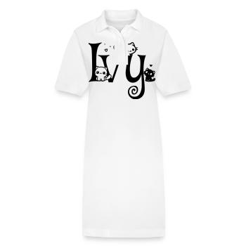 lierre Nom Prénom Nom du chaton - Robe polo bio PAIGER Stanley/Stella Femme - blanc - Devant