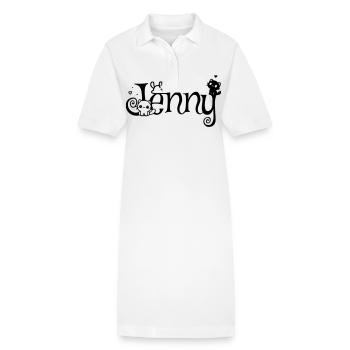 Jenny Name First Name Kitten Name - Stanley/Stella PAIGER Organic Women’s Polo Dress - white - Front