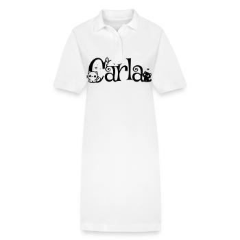 Carla Name First Name Kitten Name - Stanley/Stella PAIGER Organic Women’s Polo Dress - white - Front