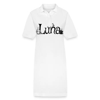 Luna Name First Name Kitten Name - Stanley/Stella PAIGER Organic Women’s Polo Dress - white - Front