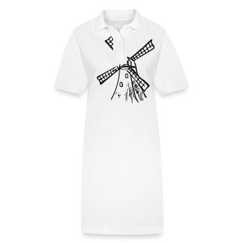 Moulin à vent vintage classique - Robe polo bio PAIGER Stanley/Stella Femme - blanc - Devant