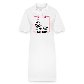 Chien promenant le chien - Robe polo bio PAIGER Stanley/Stella Femme - blanc - Devant