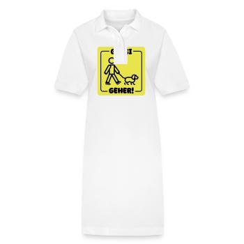 Chien promenant le chien - Robe polo bio PAIGER Stanley/Stella Femme - blanc - Devant