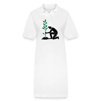 Environnement de plantation - Robe polo bio PAIGER Stanley/Stella Femme - blanc - Devant