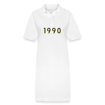 1990 Year Birthday - Stanley/Stella PAIGER Organic Women’s Polo Dress - white - Front