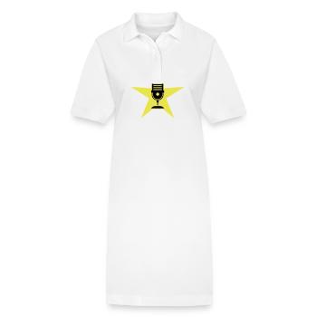 Podcast sur le symbole du microphone - Robe polo bio PAIGER Stanley/Stella Femme - blanc - Devant