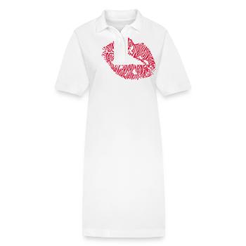 lèvres - Robe polo bio PAIGER Stanley/Stella Femme - blanc - Devant