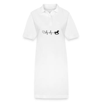 Pelle Cheval Icône Pulse Battement de cœur - Robe polo bio PAIGER Stanley/Stella Femme - blanc - Devant