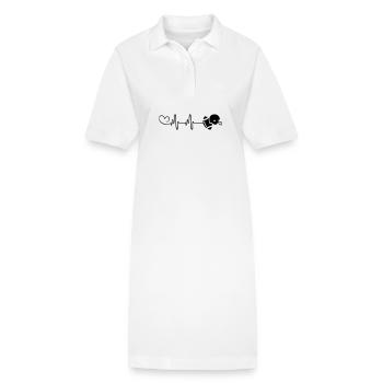 Icône du football Pulse Heartbeat - Robe polo bio PAIGER Stanley/Stella Femme - blanc - Devant