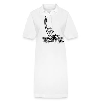 Voilier au vent - Robe polo bio PAIGER Stanley/Stella Femme - blanc - Devant