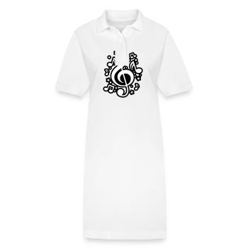Notes de Musique Clef symbole musicien - Robe polo bio PAIGER Stanley/Stella Femme - blanc - Devant