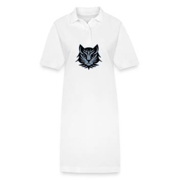 Tête de portrait de chat - Robe polo bio PAIGER Stanley/Stella Femme - blanc - Devant