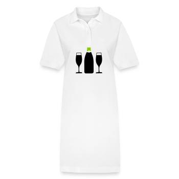 Symbole du vin rouge - Robe polo bio PAIGER Stanley/Stella Femme - blanc - Devant